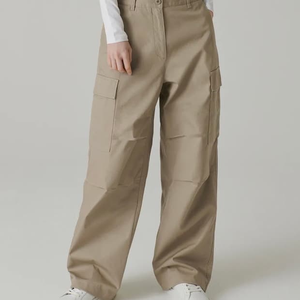 무신사 스탠다드 우먼즈 와이드 카고 팬츠 [베이지]