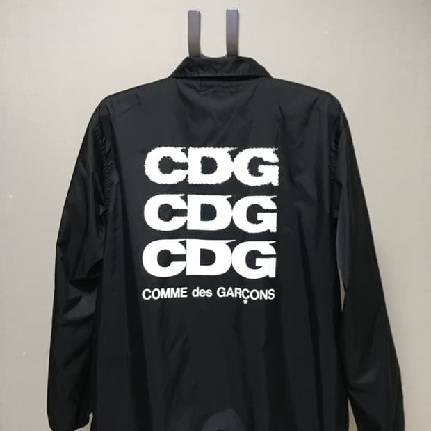 CDG 로고 코치 자켓 블랙 XL
