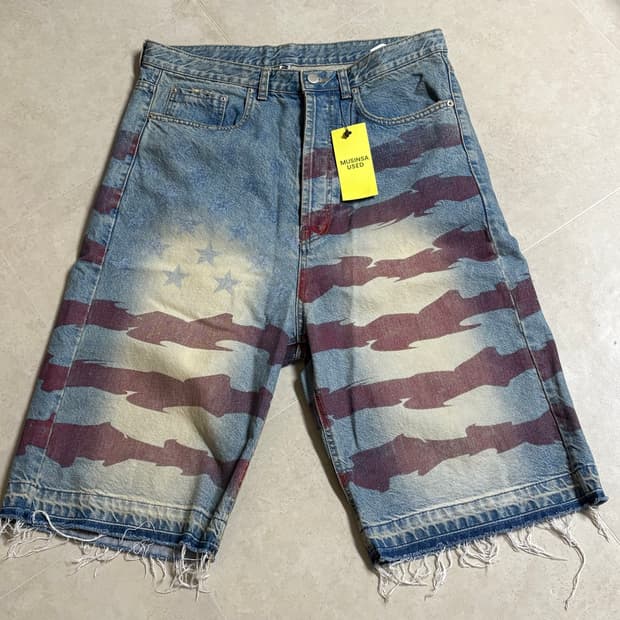 웨스켄 star spangled denim 3사이즈 성조기 버뮤다