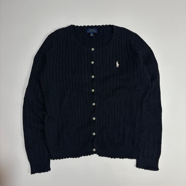 폴로 랄프로렌 네이비 케이블 니트 가디건 