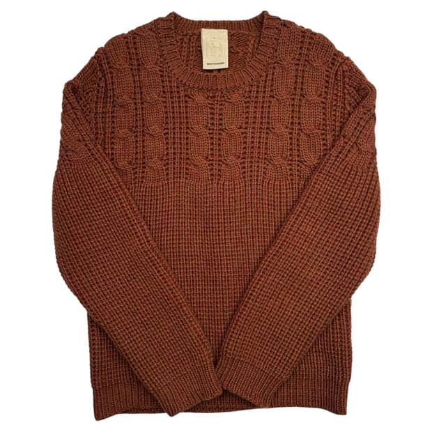 우영미 브라운 믹스패턴 니트 스웨터 L