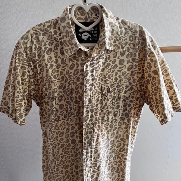 베이프 에이프 호피 반팔 셔츠