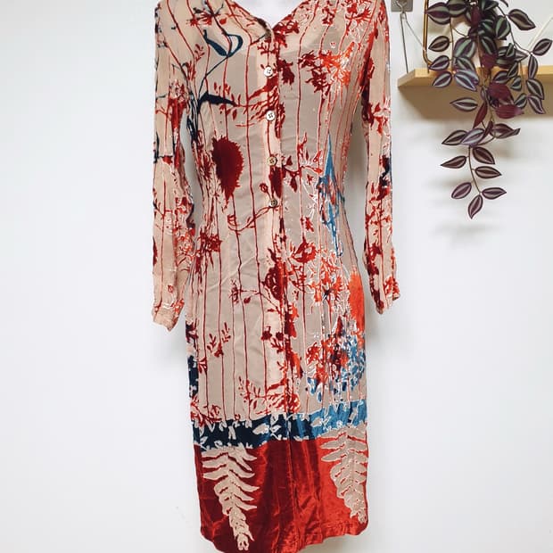 오일릴리 정품 번아웃벨벳 롱원피스 44 55 스킨