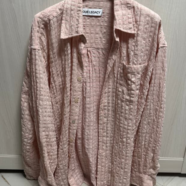 (48) 아워레가시 bd셔츠 - 핑크 시어서커 셔츠