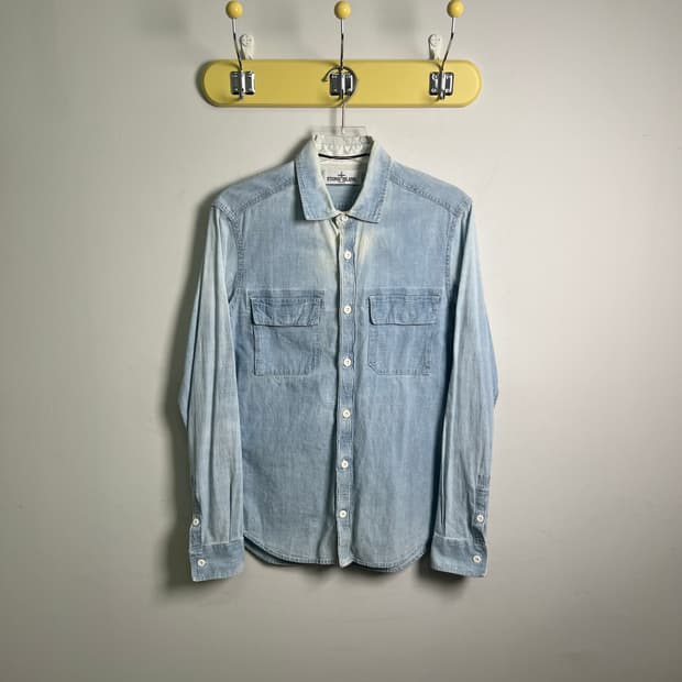 스톤아일랜드 연청 데님 셔츠 S