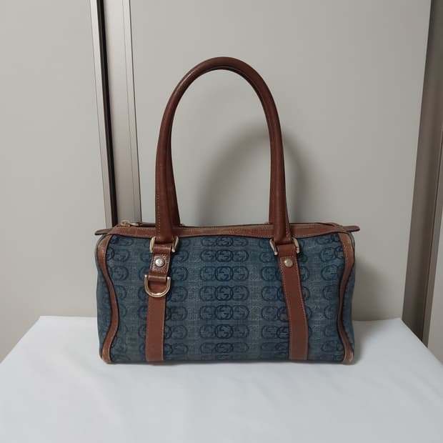구찌 블루 데님 D링 보스톤 토트백 (정품)