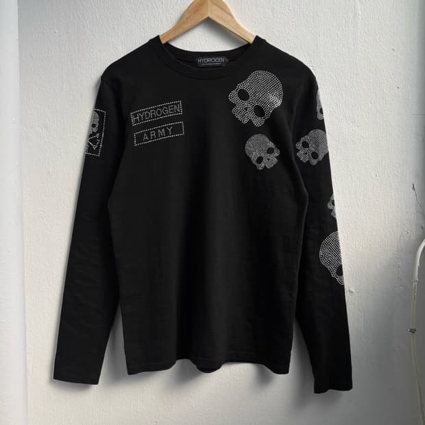 Hydrogen Skull Black Long Sleeve