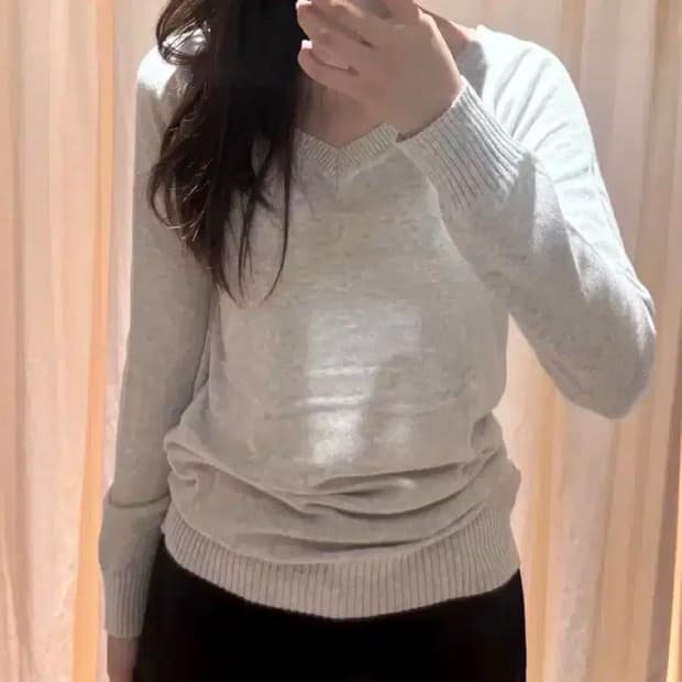 브랜디멜빌 브이넥 그레이 니트