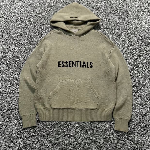  에센셜 후드니트 피스타치오 