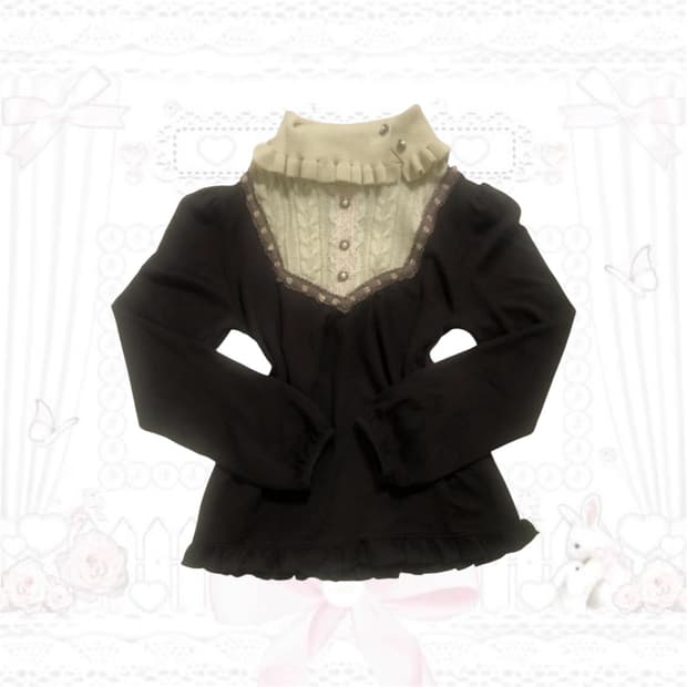 엑시즈팜 라떼갸루 긴팔 니트 빈티지 모리걸 리즈리사 히메갸루