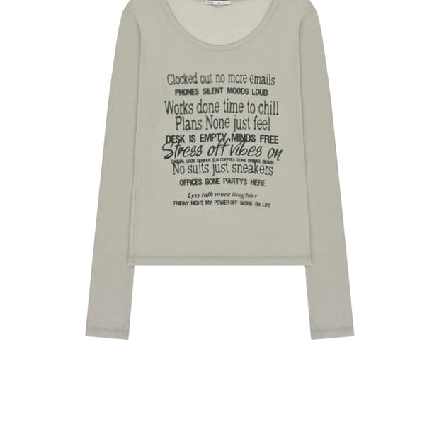 보헤미안서울 SMUDGED LETTERING T, BEIGE
