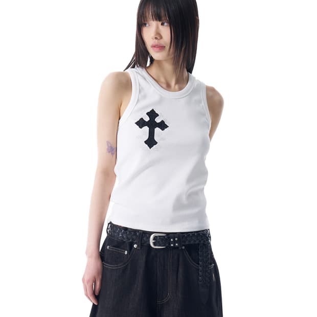 아캄 CROS2 슬리브리스 나시 화이트 1사이즈