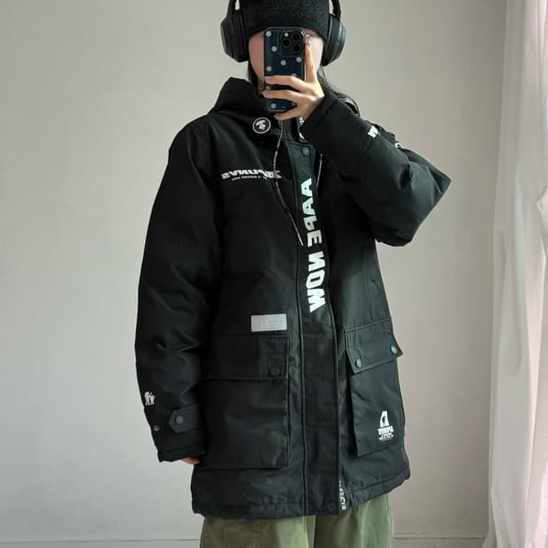 Aape 미디 로고 패딩