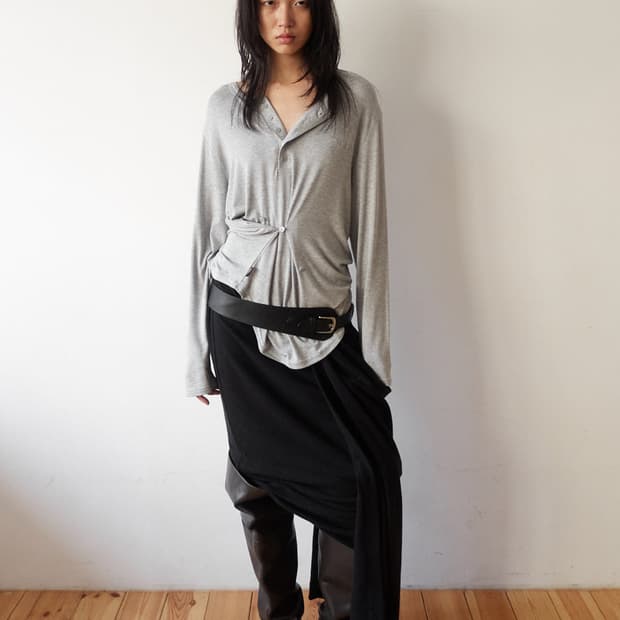 세릭 드레이프 롱 스커트 블랙 1사이즈