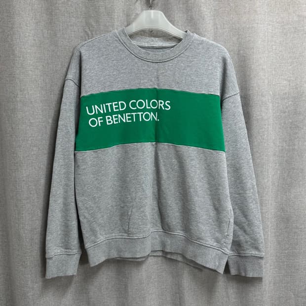 [L] 베네통 루즈핏 코튼 남성 맨투맨 긴팔 티셔츠