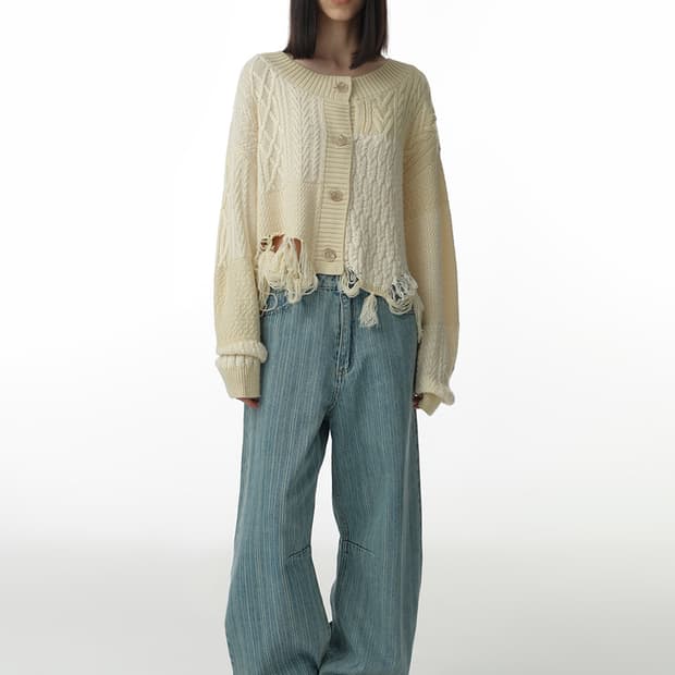 밀로 우먼 Stripe Balloon Jeans