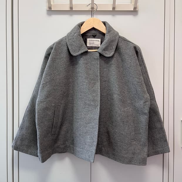 Homeworking 사와코 투버튼 울코트
