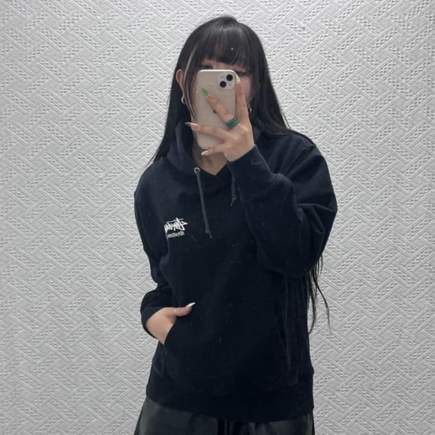 스투시 인터네셔널 빅로고 스트릿 힙합 기모 후드티 M C08966