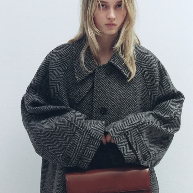 파사드패턴 코트 헤링본 발마칸 코트