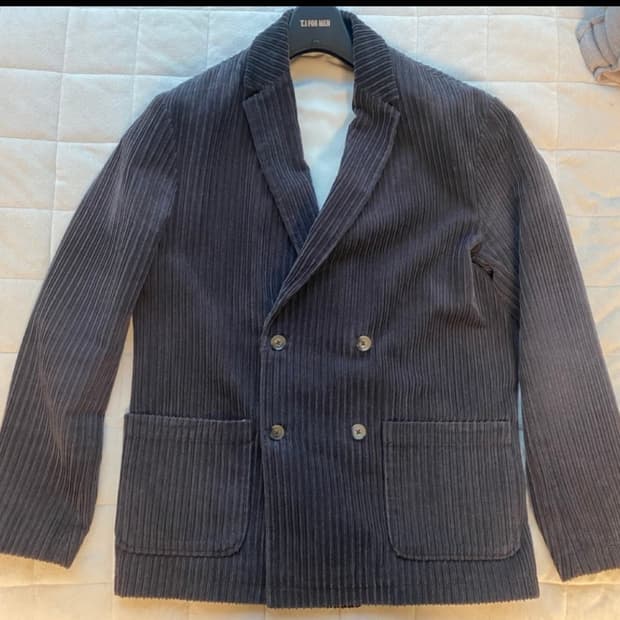 자라 코듀로이 더블 자켓 L 네이비