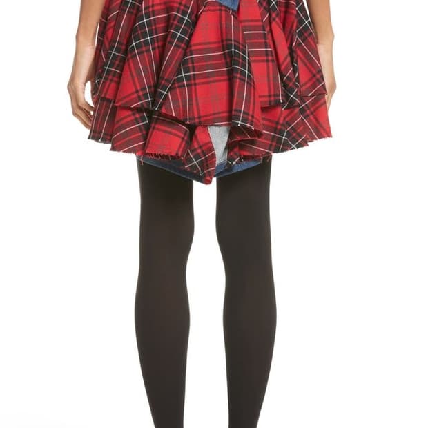 준야와타나베 꼼데가르송 체크 데님 스커트