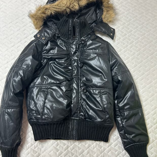 선가든파티 Oos jpn 크롭 골지 후디 퍼 패딩