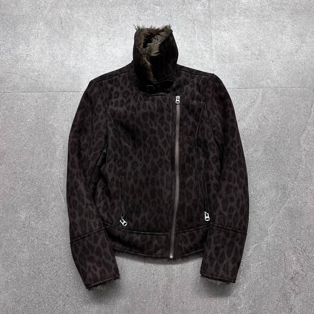 아르마니 레오파드 시어링 자켓
