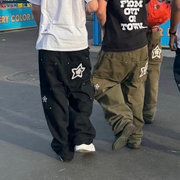 [36] 스타팀 더블니 블랙 팬츠