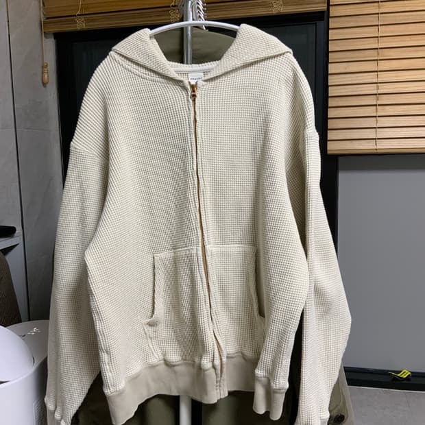 카키스 페이디드 와플 풀집 후디 오트밀 (라지)