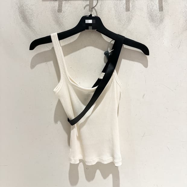 (정품/새상품) COURREGES 꾸레쥬 여성 화이트 스트랩 탱크탑