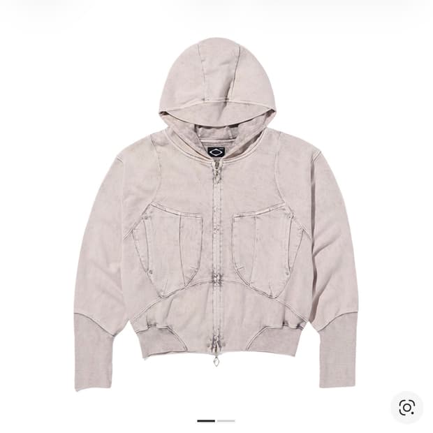 미스치프 블리치드 핑크 빅 포켓 후드집업