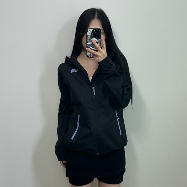 노스페이스 자수로고 블랙 바람막이 자켓