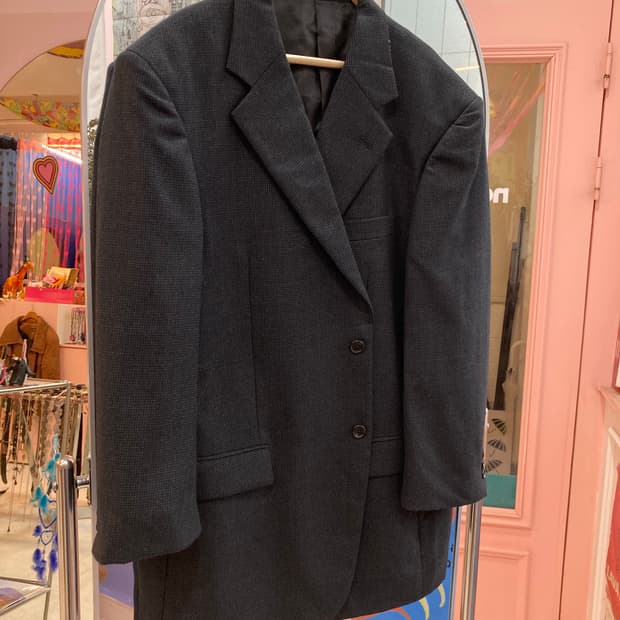 블랙 오버핏 블레이저 자켓