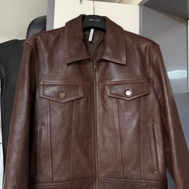 노이어 엔틱 카우레더 트러커 브라운 48 사이즈