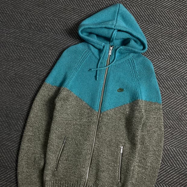 00s 나이키 올드스쿨 배색 니트 후드집업 y 5031