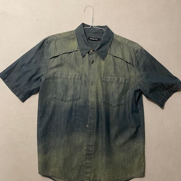 해칭룸 벤티드 셔츠 데님 워시드 다크 블루 2사이즈