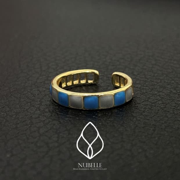 🌗 Blue moon ring / 블루 스퀘어 반지