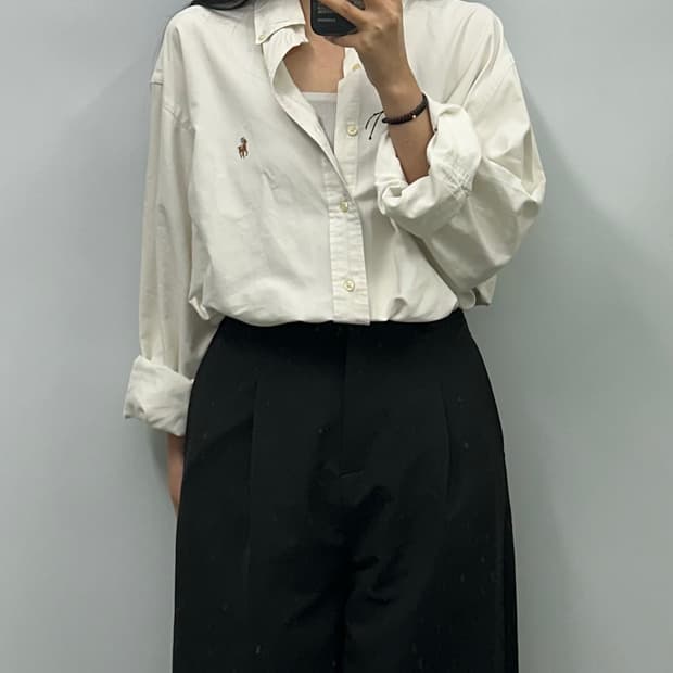 폴로 랄프로렌 화이트 옥스포드 셔츠