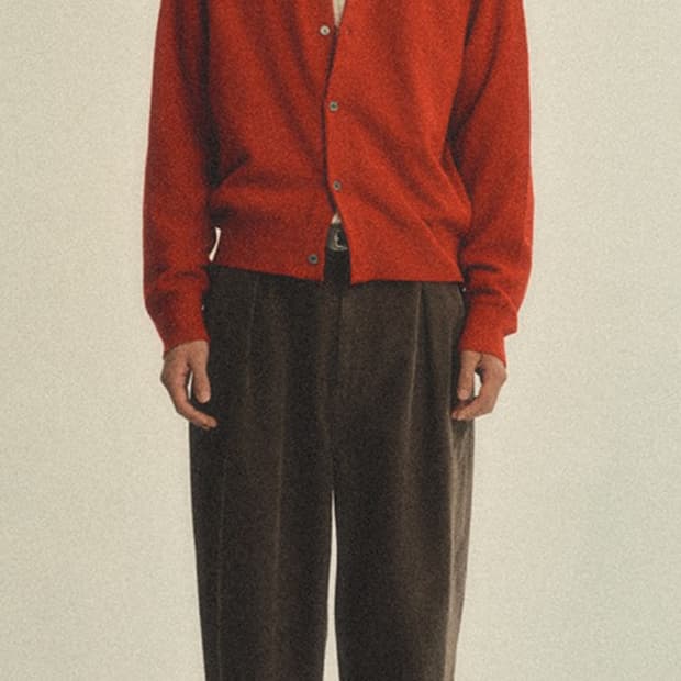 wholegarment round neck cardigan red 