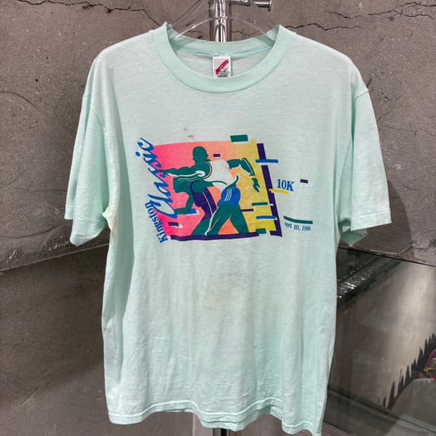 80s Jerzees 킹스톤 클래식 러닝 프로모 티셔츠