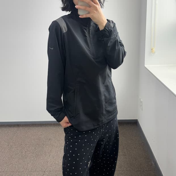 Nike golf 나이키 골프 블랙 반집업 배색 롱슬리브