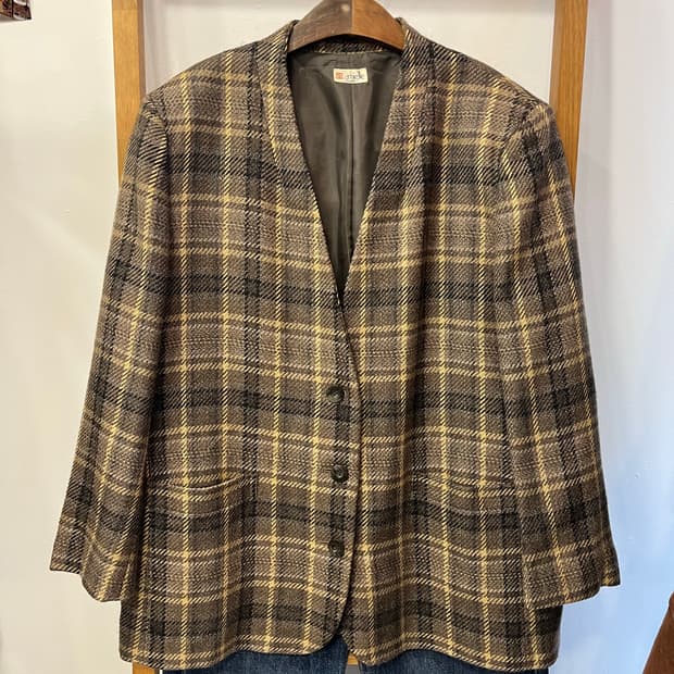 아미엘 체크 노카라자켓