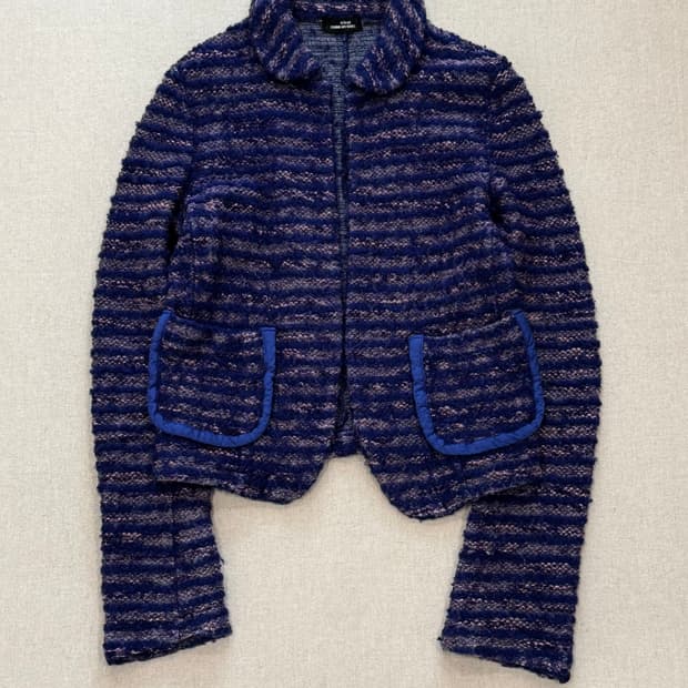 꼼데가르송 05aw 부클 스트라이프 오픈 자켓