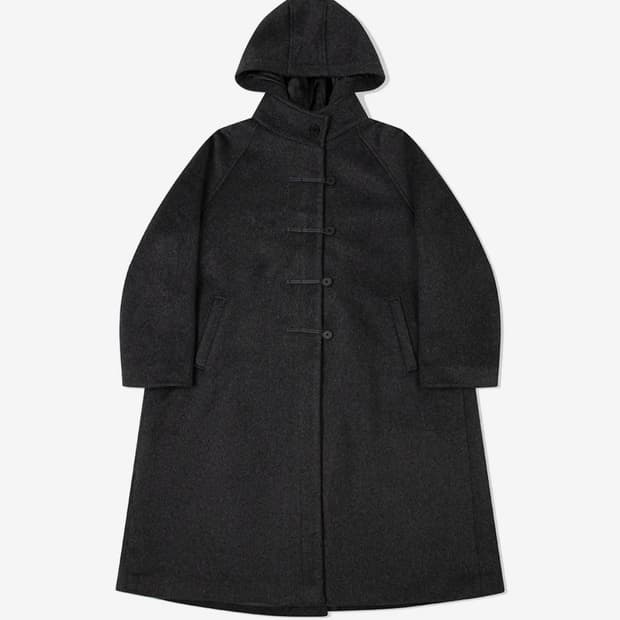 미세키서울 코트 hoodie long duffle coat 차콜