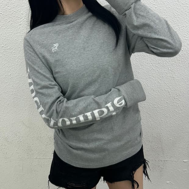 아베크롬비 순록로고 그레이 롱슬리브 S