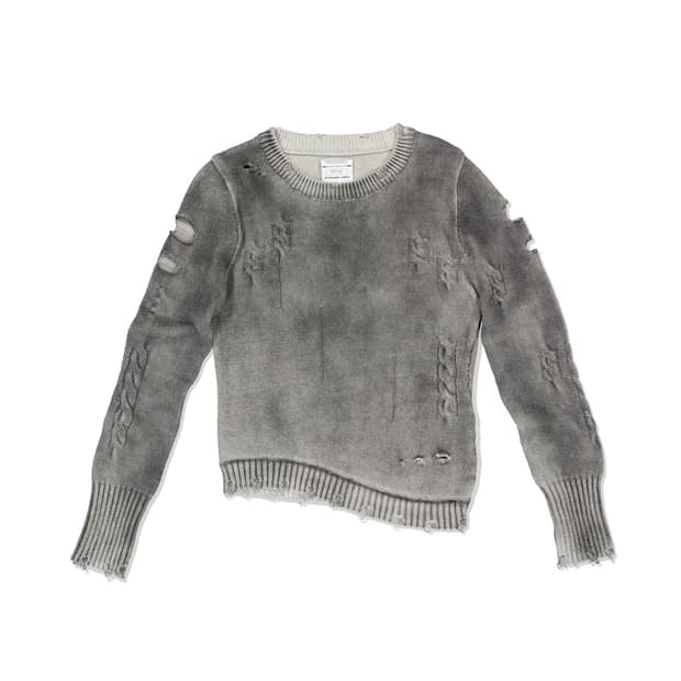 로딩룸 올드 니트 탑 그레이