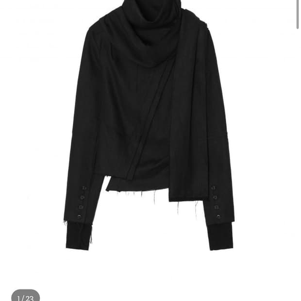 Asym Scarf Jacket [BK Linen] (2 sizes) 
