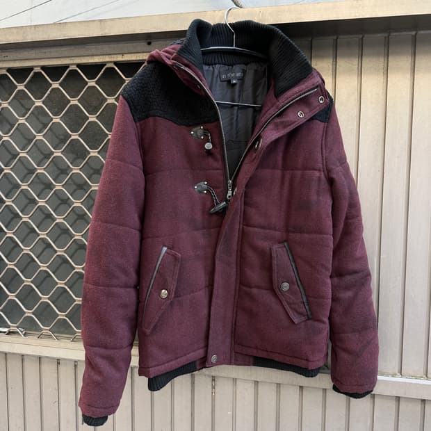In The Attic 2way burgundy jacket 