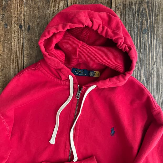 폴로 랄프로렌 레드 후드집업