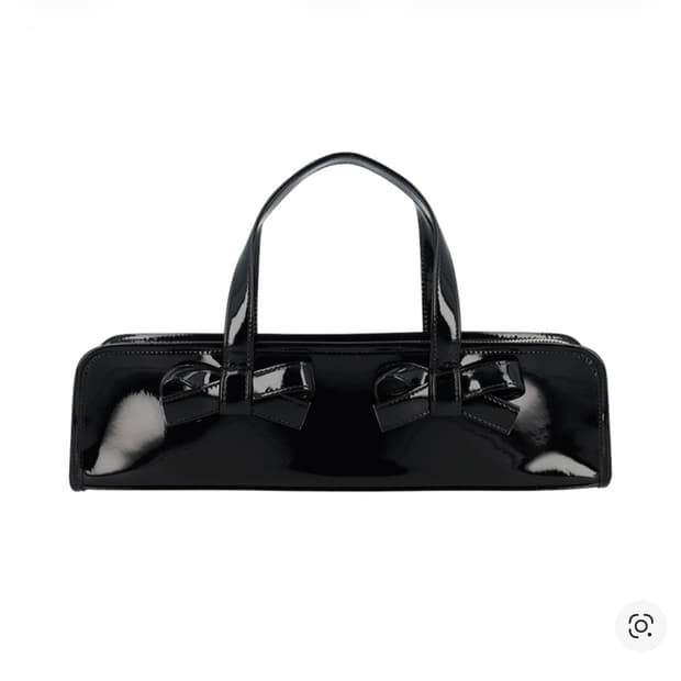 꼼데가르송 걸 리본 디테일 집업 토트백 블랙